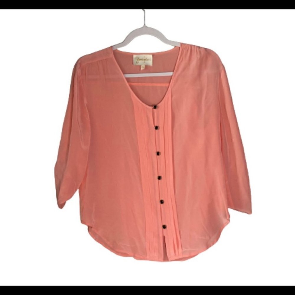 Yumi Kim Pink Lizzie Top Blouse Silk